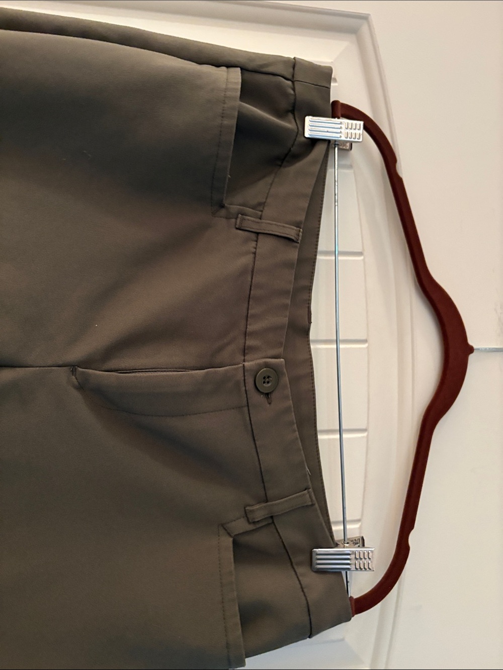 Christopher & Banks Olive Straight-Leg Trousers slimming flattering - Picture 6 of 6